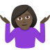 🤷🏿‍♀️ woman shrugging: dark skin tone display on JoyPixels